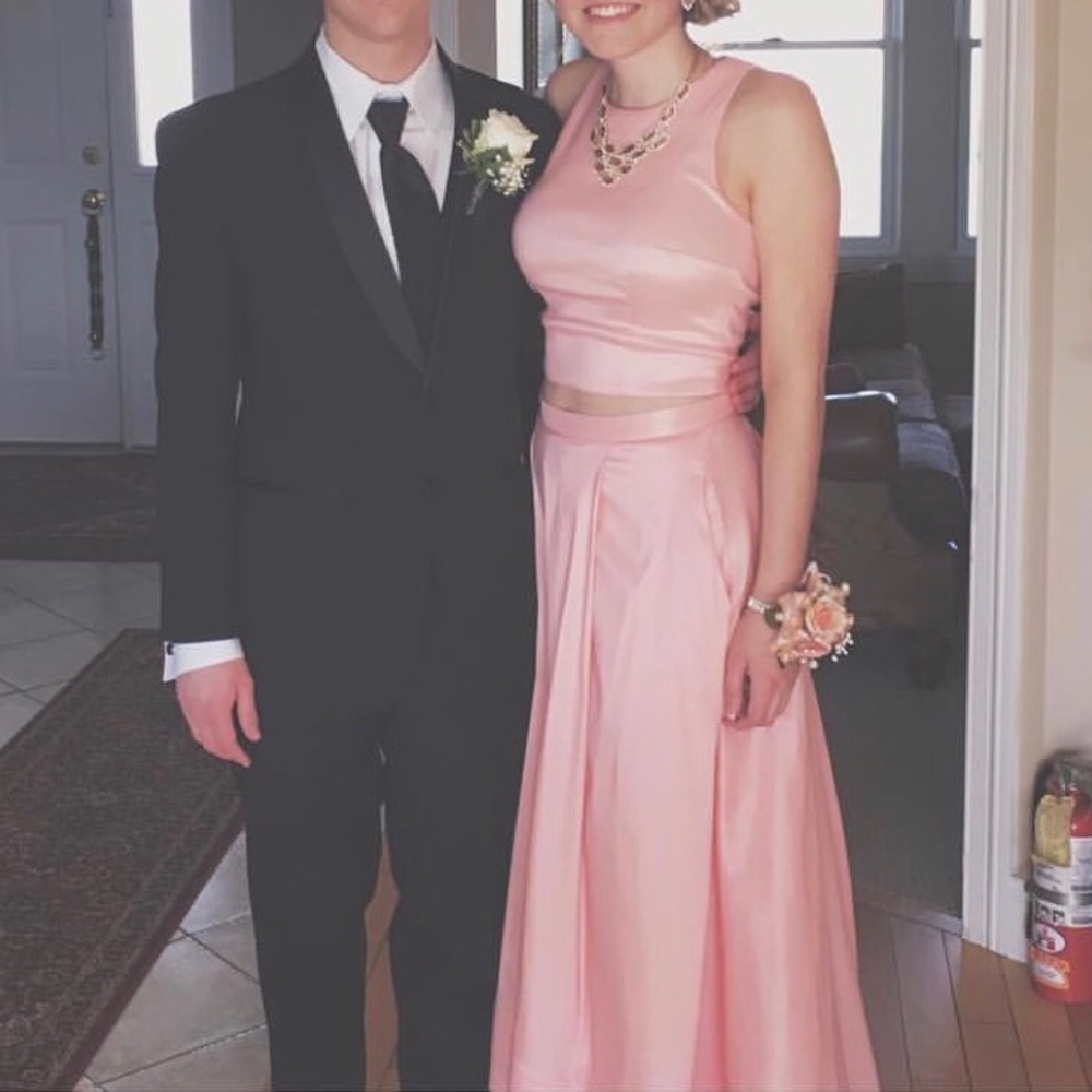 High low, two piece prom dress